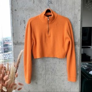 Kendall & Kylie Ribbed Orange Crop Sweater M